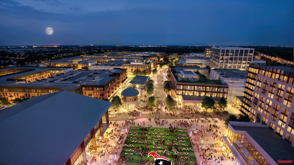 Designs released Feb. 25 show early plans for the 83-acre sports and entertainment hub located in Bridgeland. (Rendering courtesy Howard Hughes Communities)
