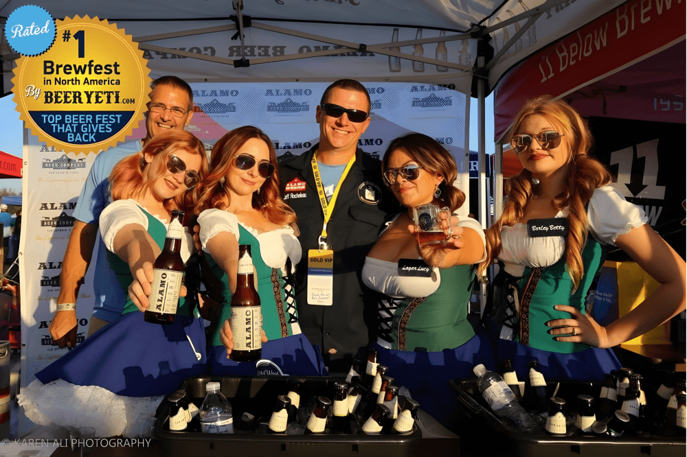 Community volunteers helping operate Wild West Brewfest in Katy, Texas, a major charity beer festival hosted by the Rotary Club of Katy that raises funds for local nonprofits and scholarships in the Houston area.