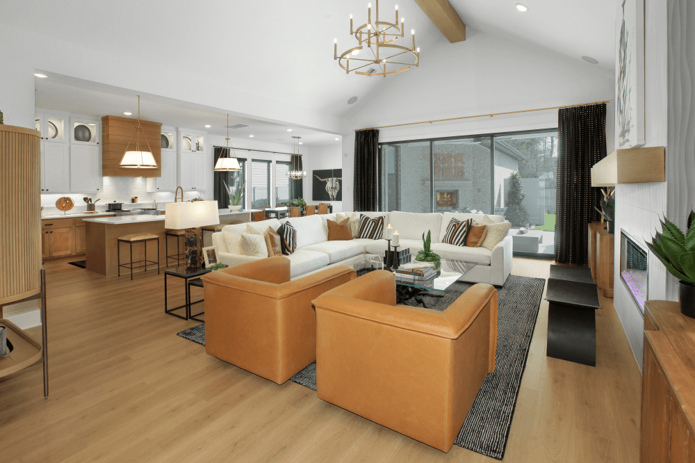 Spacious Drees Custom Home interior at Two Step Farm with open floor plan, luxury kitchen, and modern living space designed for family life and entertaining guests.