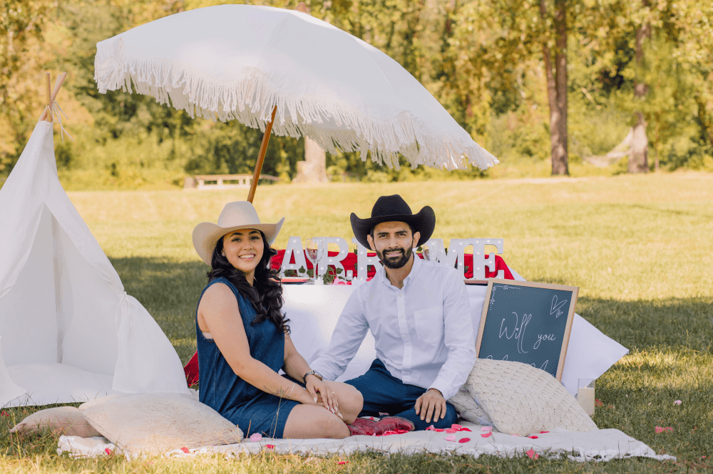 Engagement photo at Twisted Trail Ranch