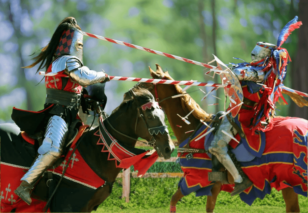 Jousting on horses