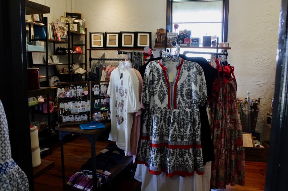 Owner Emily Holt stocks her retail shop with items from within Argyle, in the Dallas-Fort Worth area and around Texas. (Heather McCullough/Community Impact)