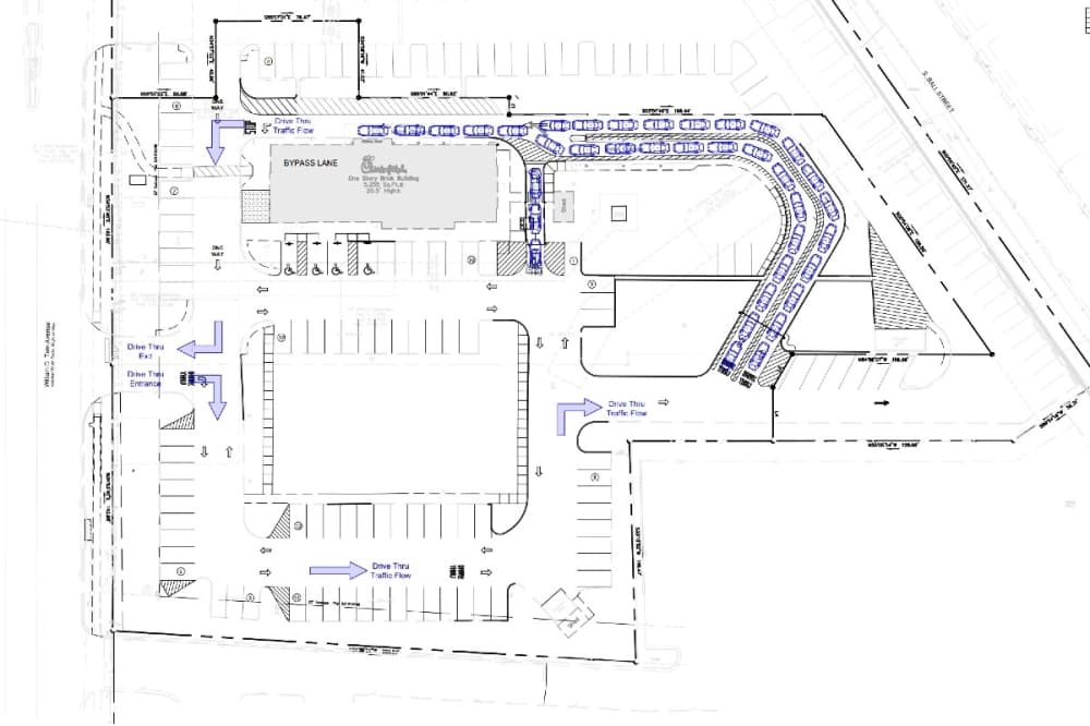 Map of Chick-fil-A new traffic flow 