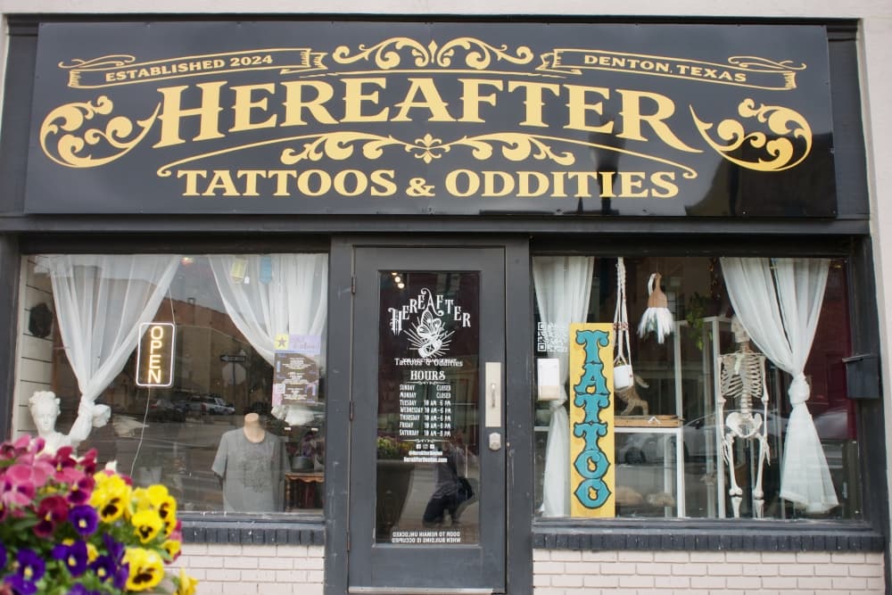 Hereafter Tattoos and Oddities relocated to a location off the square in downtown Denton. (Adam Doe/Community Impact)