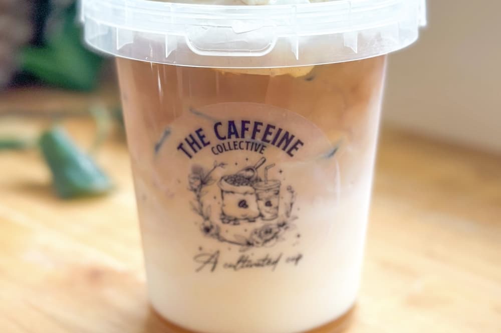 The Caffeine Collective is known for its 34 oz buckets of coffee. (Courtesy The Caffeine Collective)