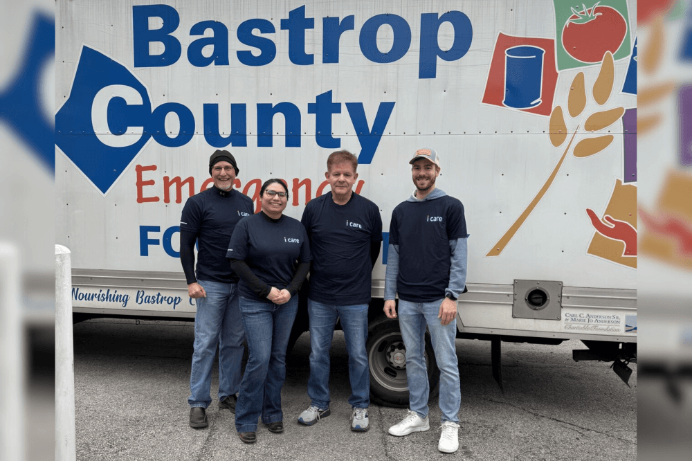 Roscoe Bank team at Bastrop County Emergency Food Pantry