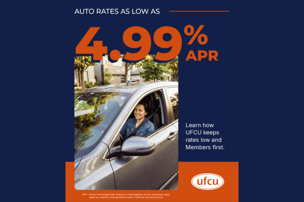 UFCU 4.99% APR auto loan ad