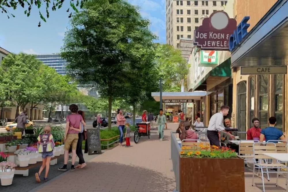 A rendering of a redesigned Congress Avenue