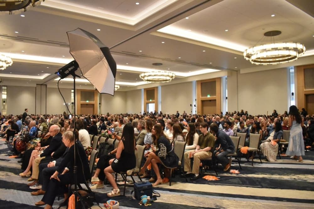 Student doctors and their families gathered at the Hyatt Regency Conroe for the Match Day celebration. (Lizzy Spangler/Community Impact)