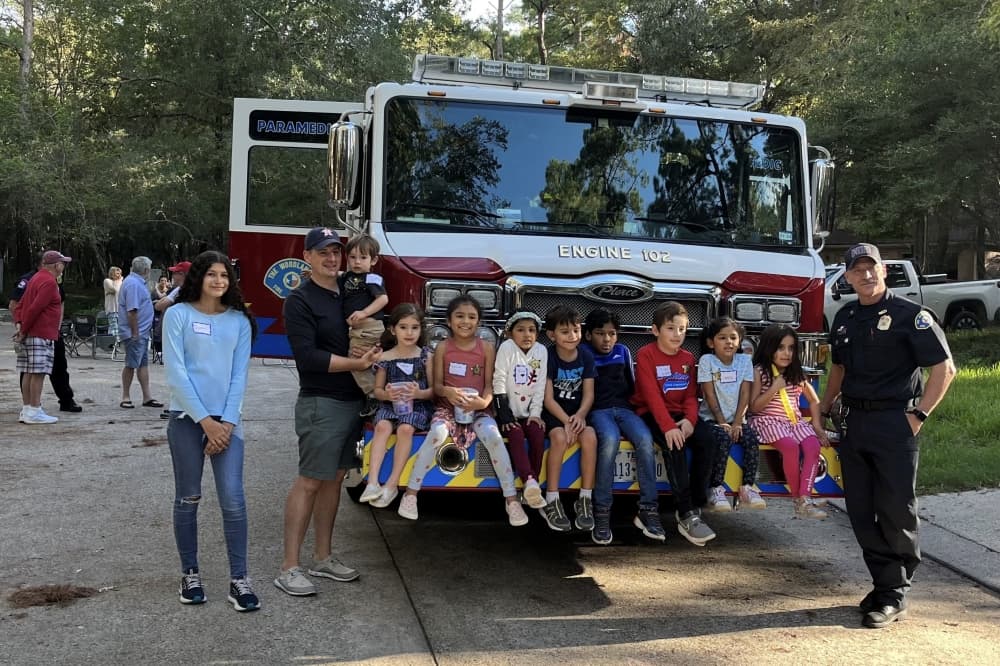 fire engine and kids