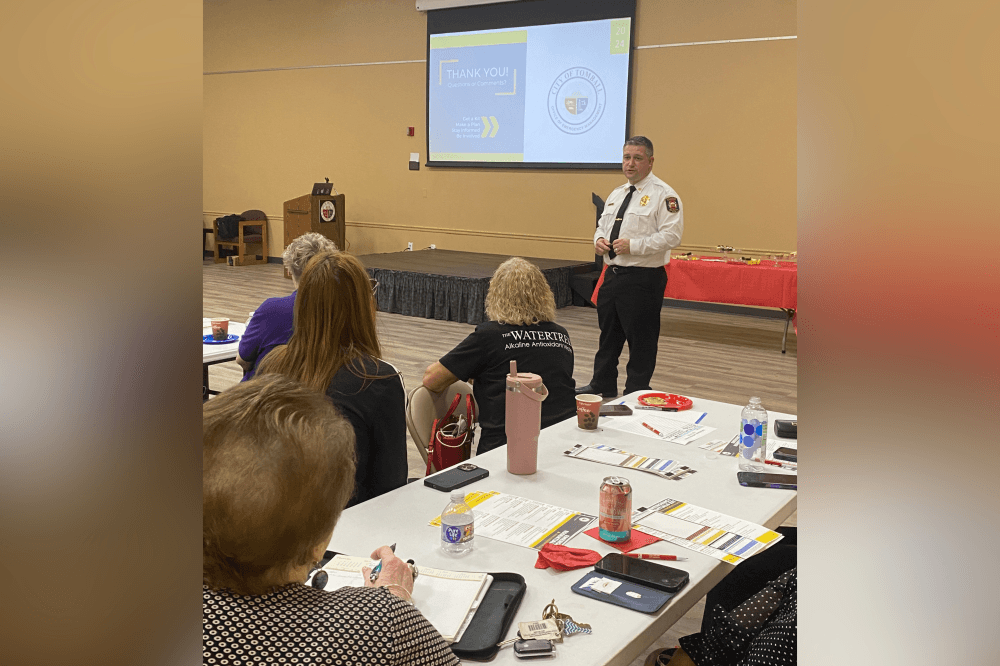 A welcoming community breakfast where Tomball residents discuss city initiatives, safety programs, and local resources with officials.