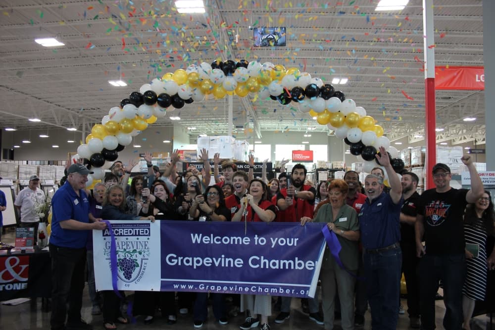 Local officials cut the ribbon at Floor & Decor's Grapevine store.