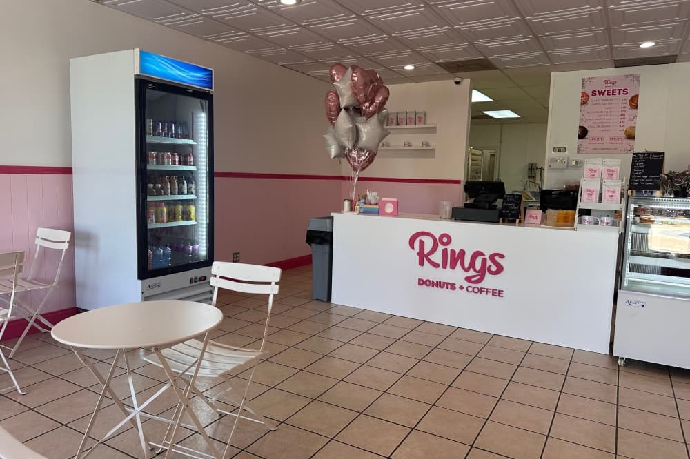 The interior of Rings Donuts