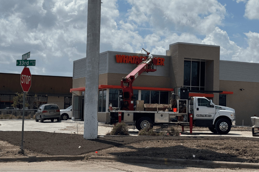 Construction on Bryan Whataburger nears completion