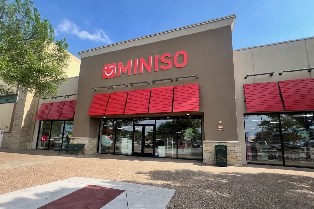 Miniso store exterior with sign