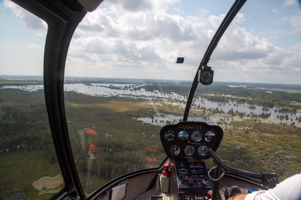 In the blog’s infancy, Rehak said he rented helicopters on a monthly basis to take inventory of the San Jacinto River Watershed. While he still takes the occasional helicopter tour today, much of his observation work can be done via drones—a less costly venture. (Courtesy Bob Rehak)