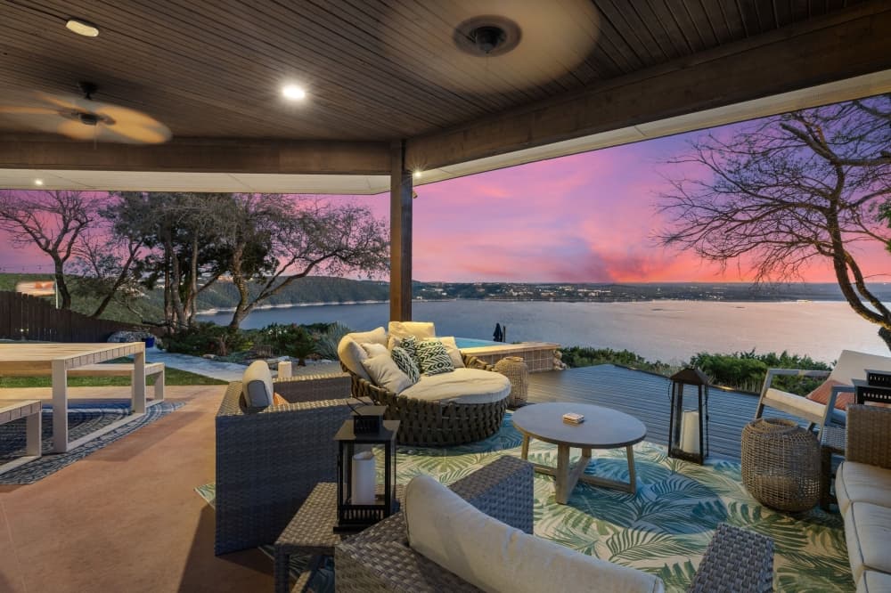home patio at sunset