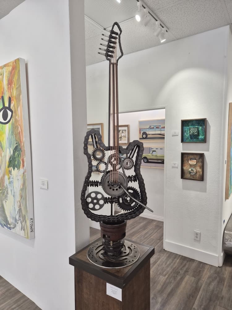 Enrique Del Angel is a South Texas-based artist that uses reclaimed metal for sculptures. (Patricia Ortiz/Community Impact)