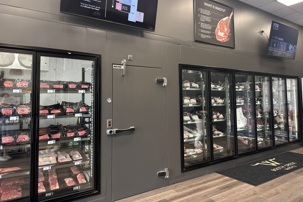 shelf of meat