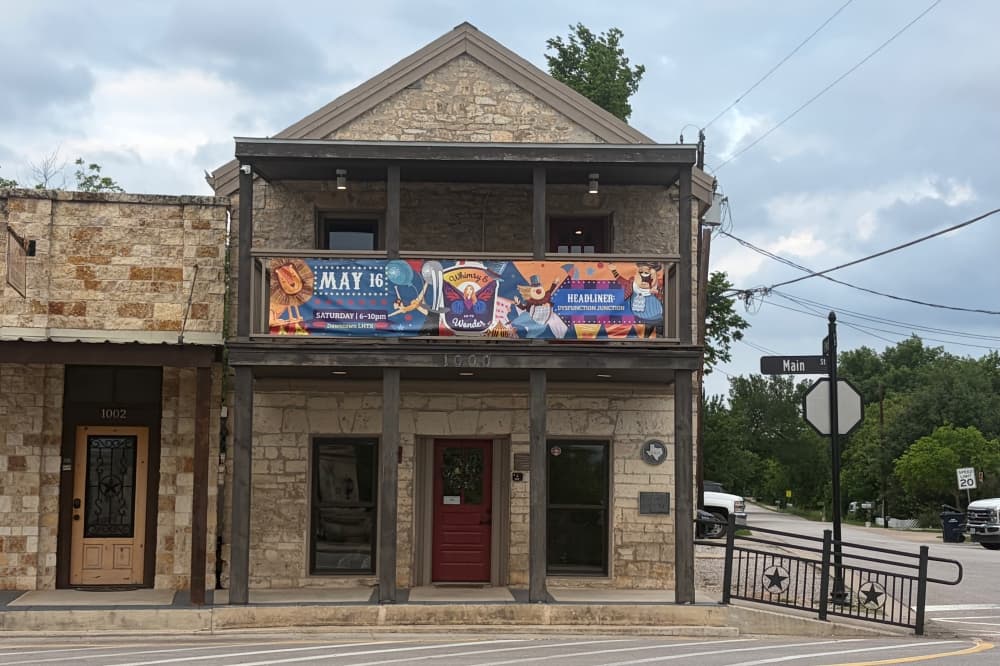 An exterior shot of the Stubblefield Visitors Center. 