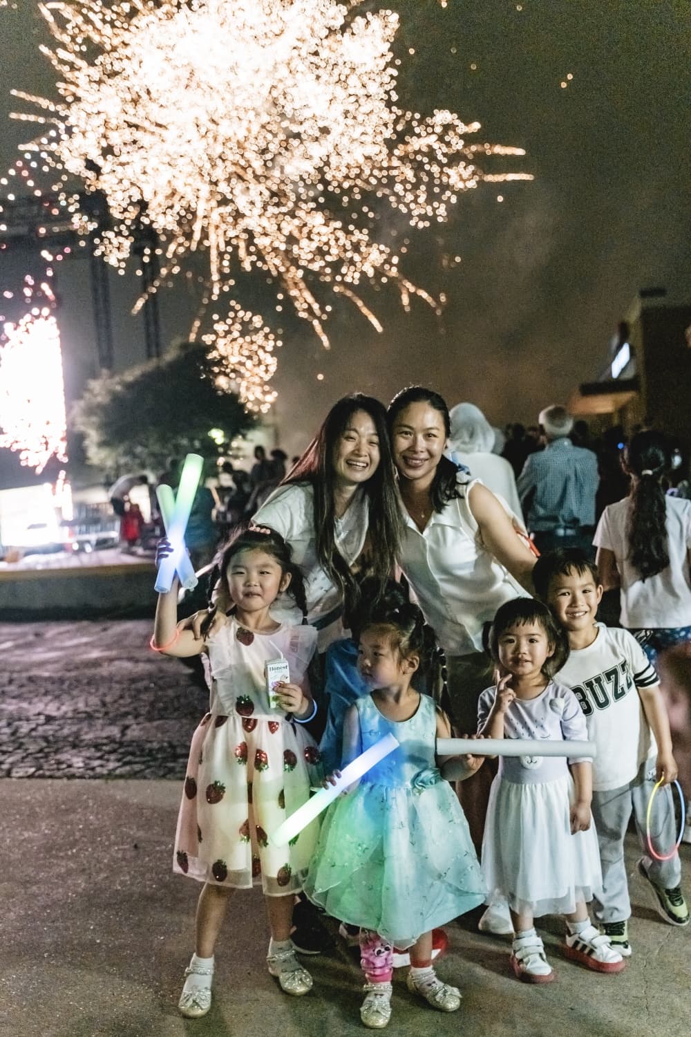 people at a fireworks show