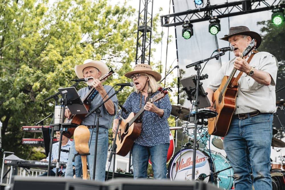 a band on a stage