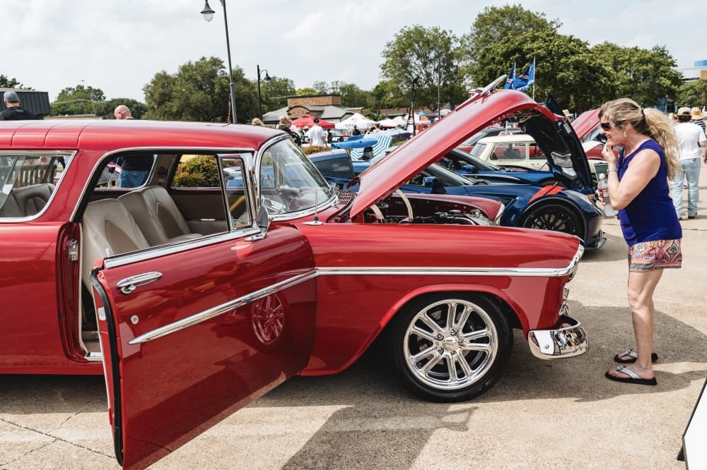 an old red car