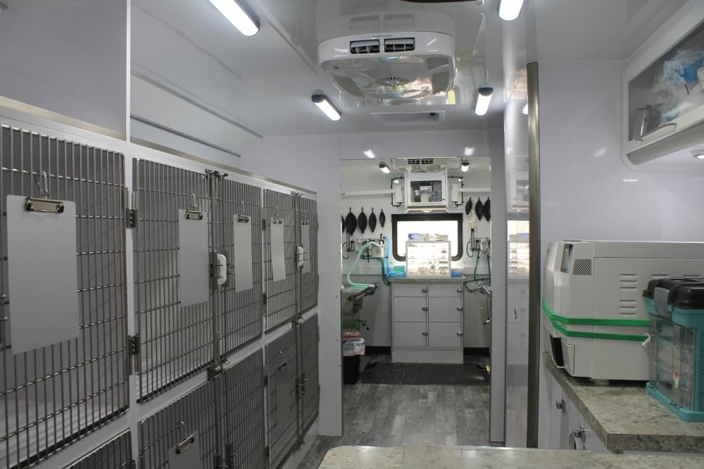 PetSet expects to perform about 25 surgeries in a day in the mobile clinic, with capacity to house up to 14 dogs and 20 cats for recovery. (Sarah Brager/Community Impact)