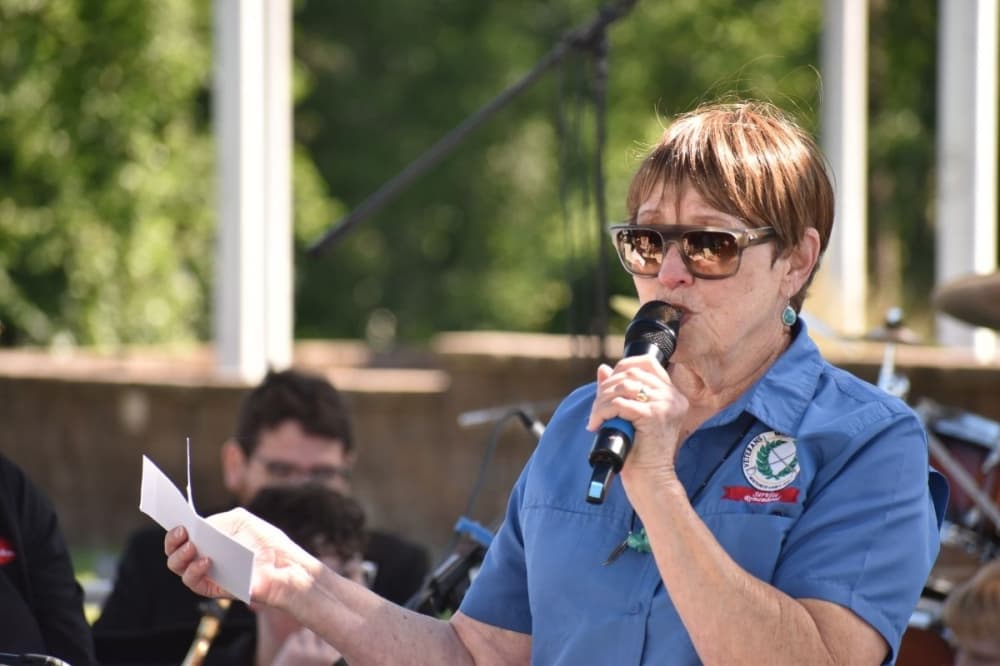 "I look at this park, I look at this building, and I think, 'It'll be a long time before Jimmie's name is forgotten,'" said Debbie Edwards, Jimmie's wife. (Lizzy Spangler/Community Impact)