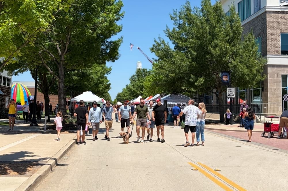 people walking on main street