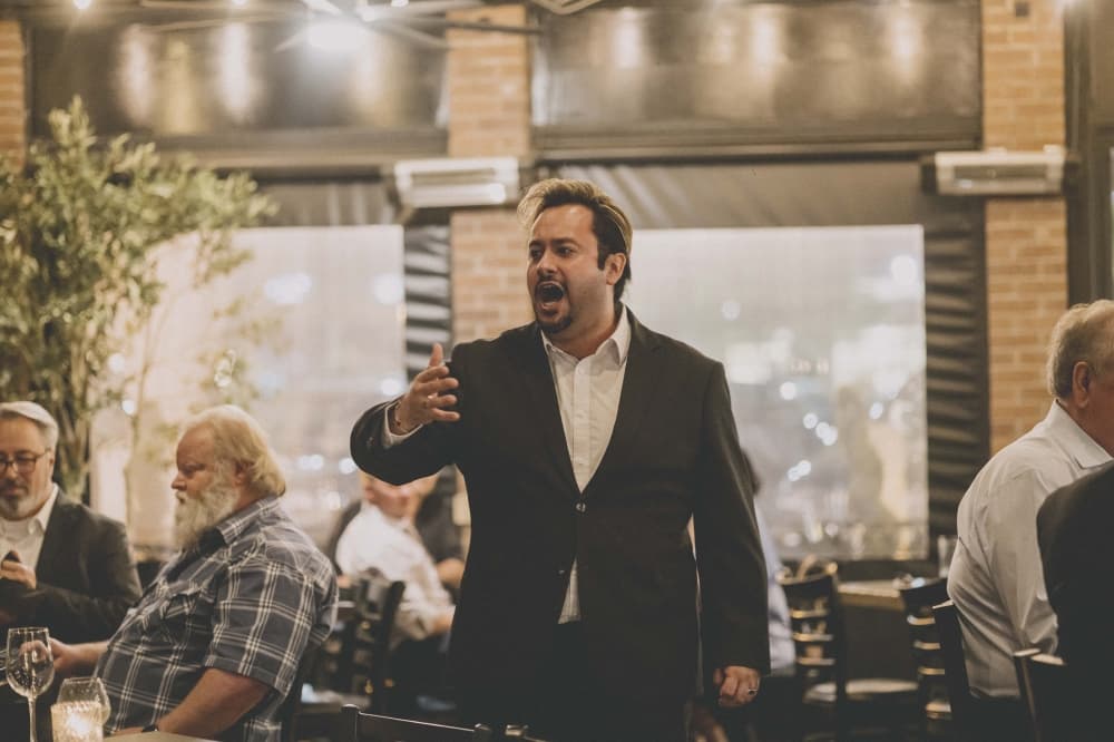 An opera singer singing