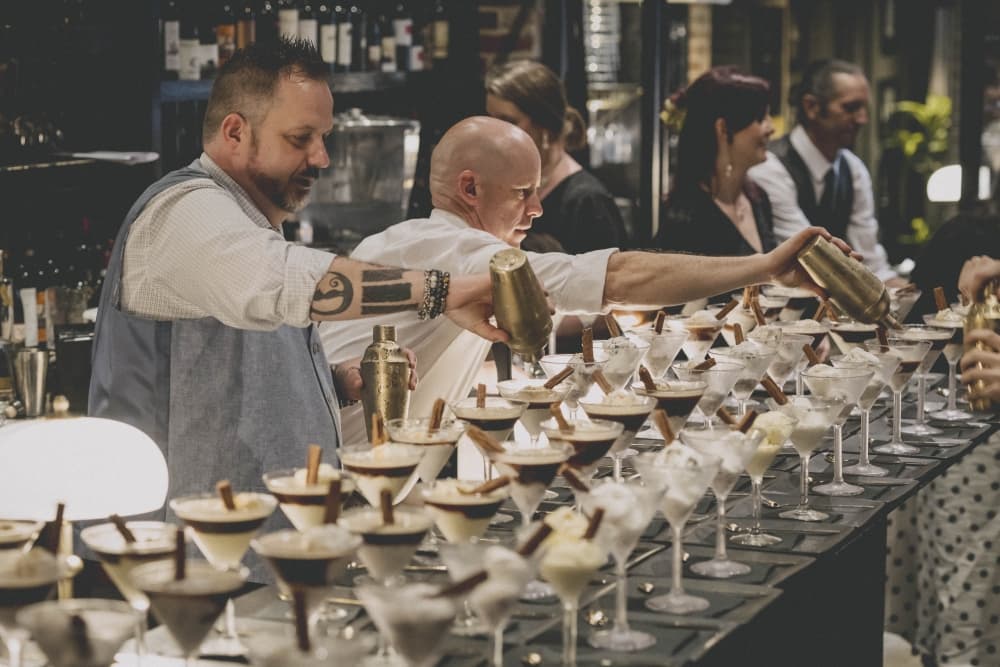 The Coal Vines staff poured  Affogato cocktails for an event. 