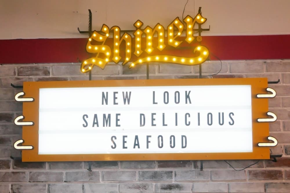 The signage was updated in the restaurant. (Courtesy Big Shucks)