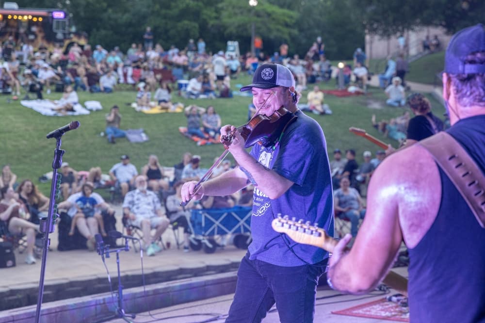 The city of College Station’s Starlight Music Series will return with outdoor live music from Tejano singer Ram Herrera and guest artist Sunny Sauceda. Guests can bring refreshments and chairs or blankets. (Courtesy city of College Station)