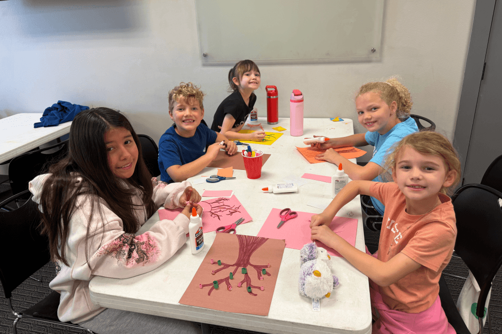 children doing crafts