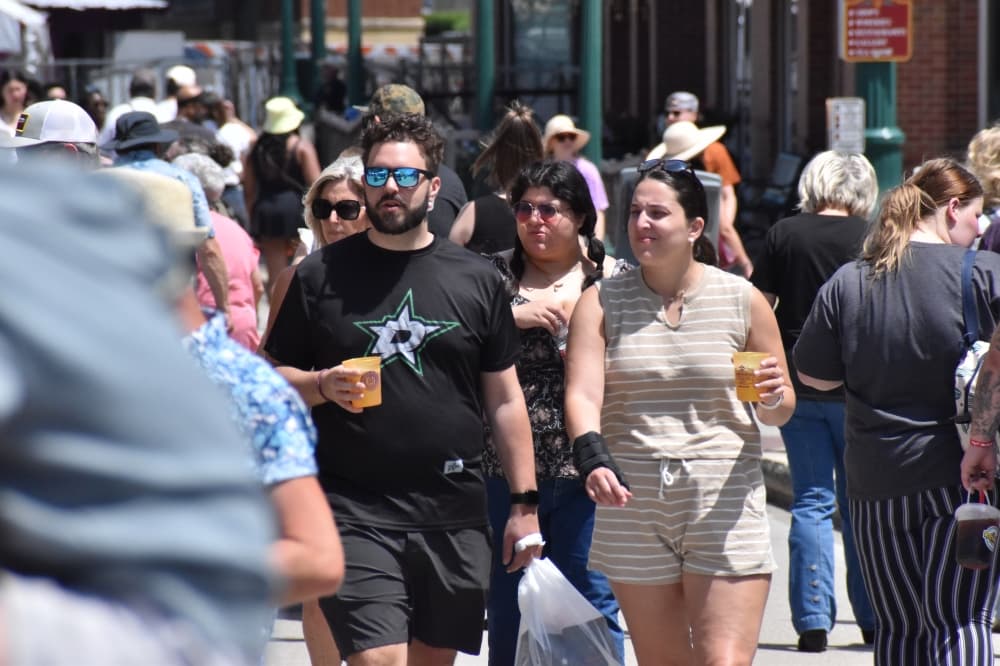 man walking on Main Street