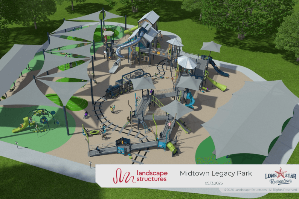 The all-abilities playground, located along the 300 block of Midtown Boardwalk Way, is designed to serve children and families of all ages. (Courtesy city of Bryan)