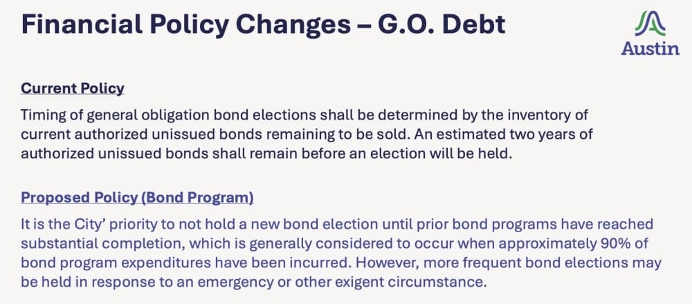 Austin bond policy
