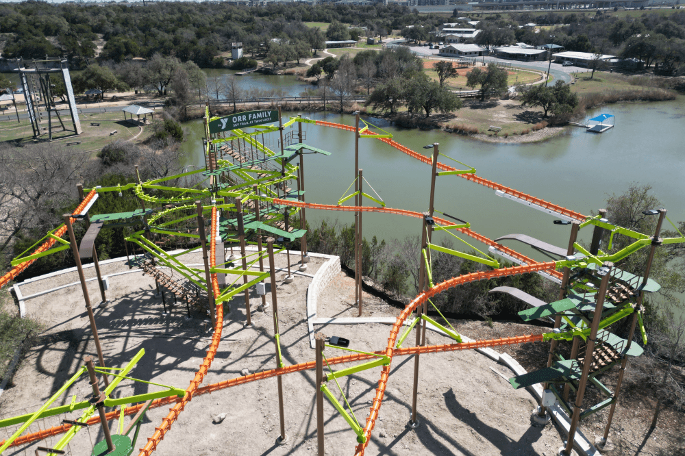 ymca ropes course drone photo
