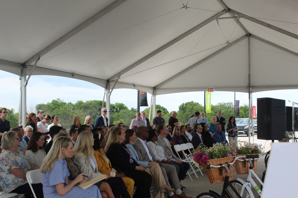 Wilks Development, community leaders and city officials gathered May 28 for a groundbreaking ceremony at Firefly Park. (Jacquelyn Burrer/Community Impact)