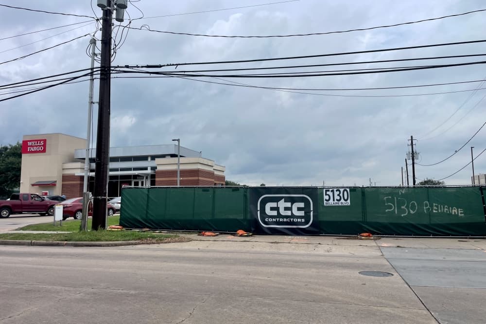 Fence around CTC Construction site in Bellaire