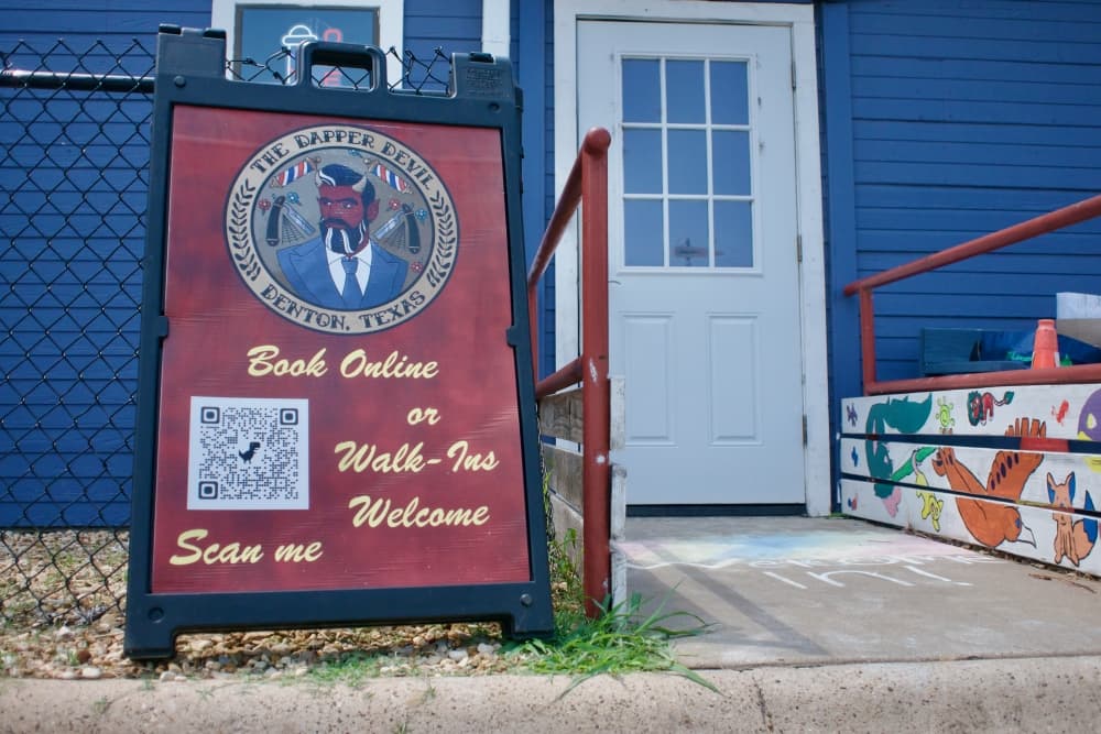 Denton Dapper Devil: Ink and Blade opened at its new location on North Locust Street June 1, owner Anthony Proa said. (Adam Doe/Community Impact)
