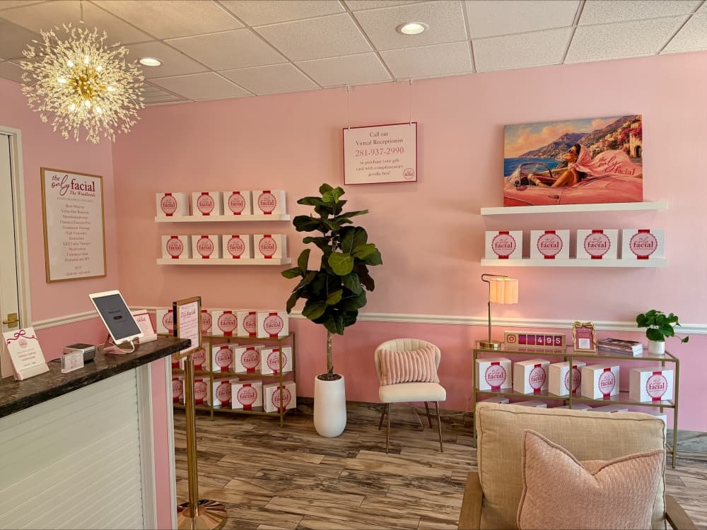 products on the wall in a salon