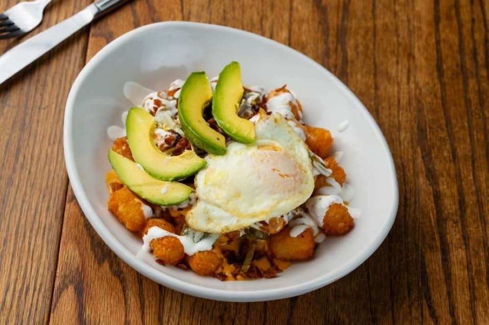 Tater tots with toppings