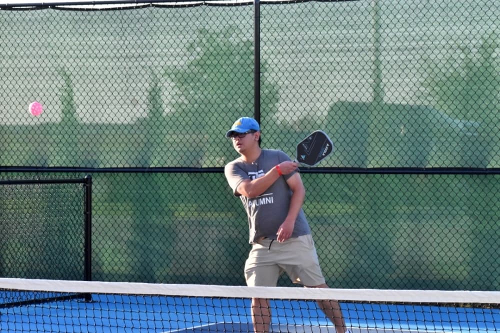 man playing pickleball
