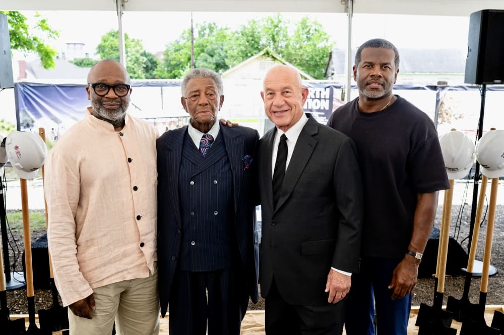 Mayor John Whitmire, second from right, and leaders of Freedmen's Town broke ground on Phase 2 of Rebirth in Action, which includes building a new cultural hub and pavilion. (Courtesy Tasha Gorel)
