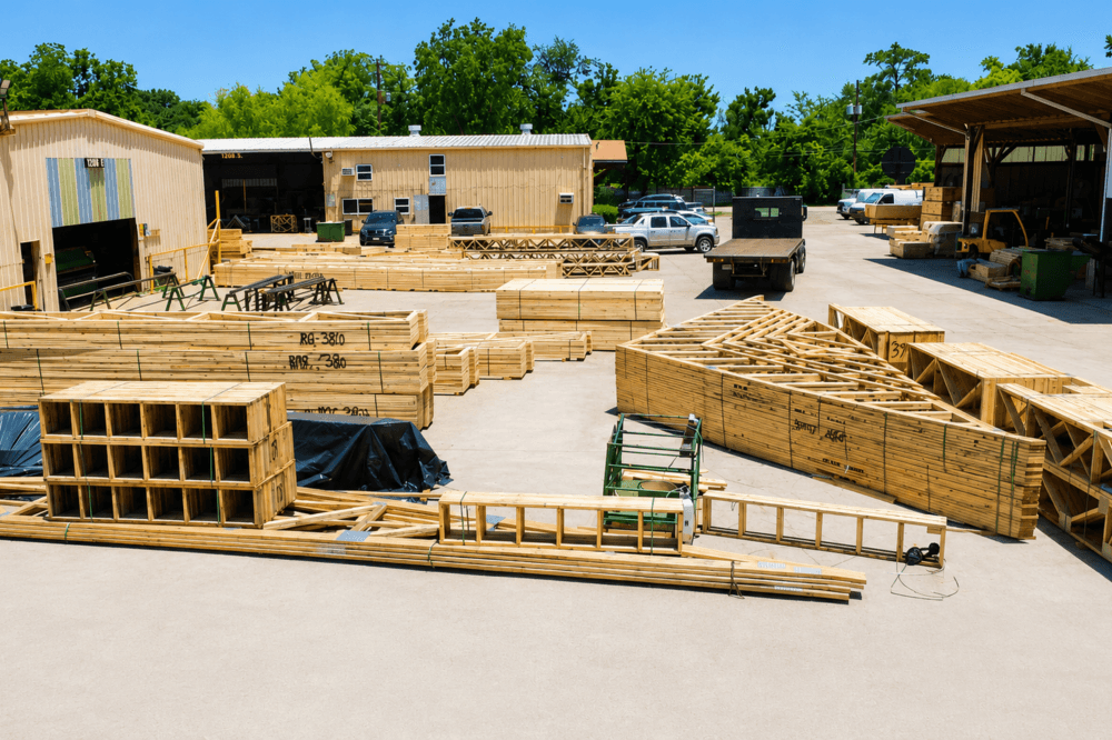 American Truss Components team working with Texas homebuilder on custom truss design
