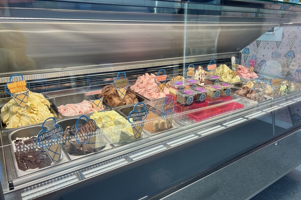 The gelato shop's menu includes more than 24 flavors, with some being seasonal. (Brooke Sjoberg/Community Impact)