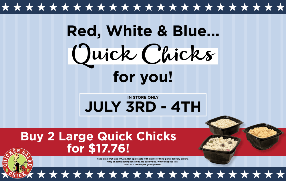 chicken salad chick 4th of july flyer