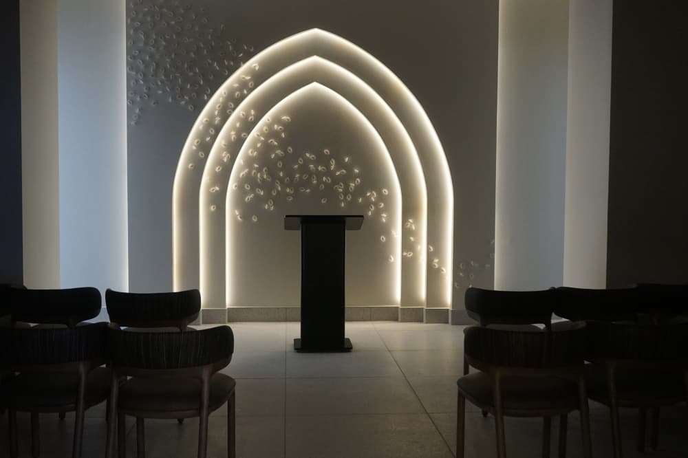 A meditation room on the ground floor of the new Ascension Seton Women's Hospital provides a quiet space for patients, families and staff. (Jessica McLaren/Community Impact)